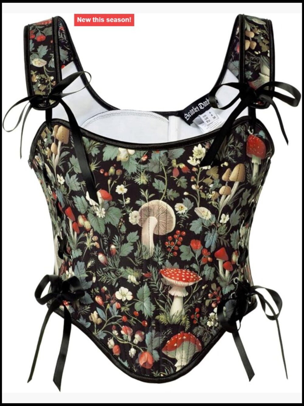 Floral Bustier Corset Top Lace Up Renaissance Costume Clubwear